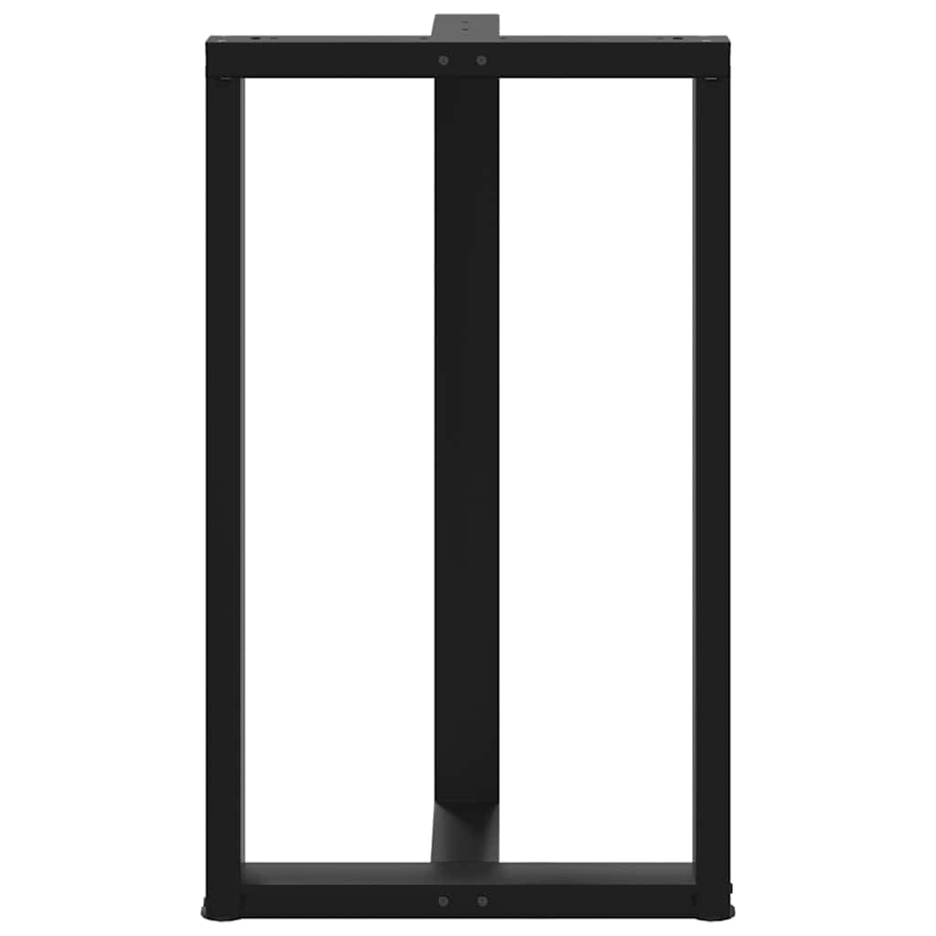 vidaXL Pieds de Table de Bar en Forme de T, 2 pièces, Noir, 60 x 35 x (100-101) cm, Acier