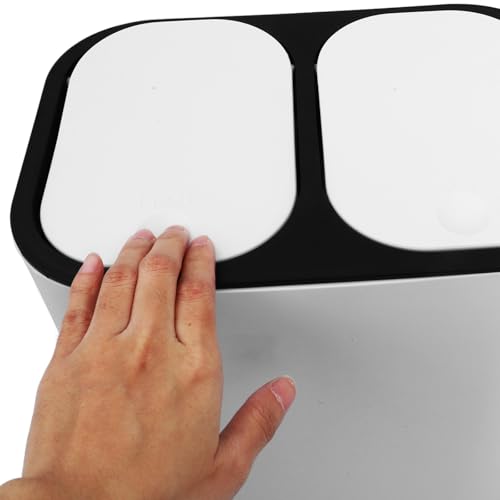 Caneca de basura doble compartimento con tapa blanca miniatura 6