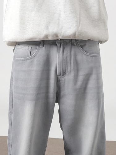 Image of URBAN POCKETS Jeans for Men | Denim Jeans | Relaxed Fit | Baggy Style | Wide Leg | Streetwear | Casual Wear | Everyday Comfort (U-18-19)