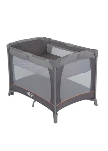 Graco Contour Travel Cot with bassinet, lightweight with compact fold and carrybag. Suitable from birth to approx. 3 Years, Pebble fashion