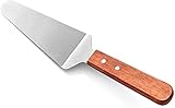 P-Plus International Pie Server Cake Support Transmission Triangle Shovel Spatula Wooden Handle Shovel Stainless Steel Suitable for Pizza Pasta Biscuit Baking (Pack of 1)