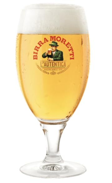 Moretti Italien Bier Glas 0,4 Liter Eichung, Set mit 6 Stück