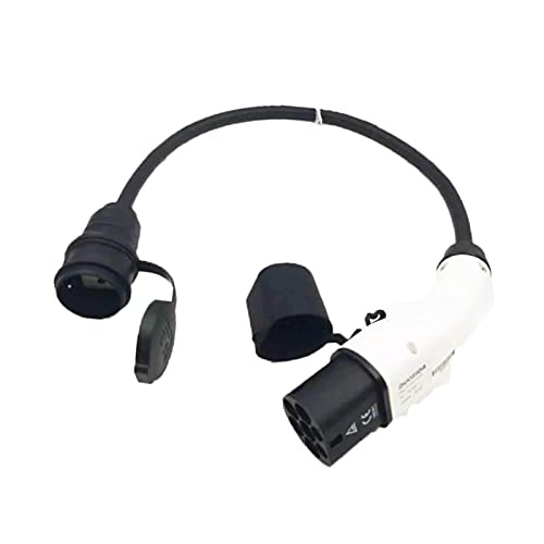 Cable de la batería Conector EV 16A Tipo 2 Enchufe Masculino A Schuko Socket EV Adaptador de Carga Ajuste Cover