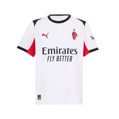 A.C. Milan Maglia Gara Away Temporada 2025/2026, Camiseta de fútbol, Producto Oficial, Color Blanco, L Unisex Adulto