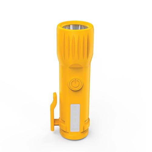 Image of Goldmedal Torcia 04 1+1W LED Rechargeable Torch - Cool Daylight (6500K) | 500 mAh Li-ion Battery | Battery Back-up Up to 2 Hours | Deep Discharge Protection | Type C Charging | Pocket Gripper