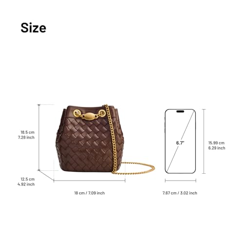 جيه دبليو بي اي اي شنطة باكيت منسوجة يدويا للنساء من يارا - بني غامق