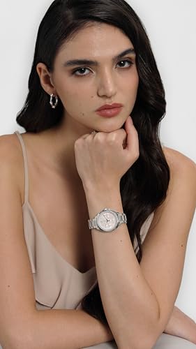 Image of Coach Kitt Qtz Multifunction Blush Tonneau Dial Women's Watch|Stainless Steel Material|Silver Color Band - 14504392