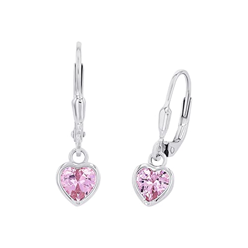 Prinzessin Lillifee Orecchini in Argento 925 Gioielli da orecchio per bambine, con zirconi sintetici, 2,1 cm, Argento, cuore, in confezione regalo, 9081905