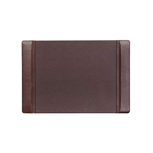 Chocolate Brown Leather 25.5 x 17.25 Side-Rail Desk Pad