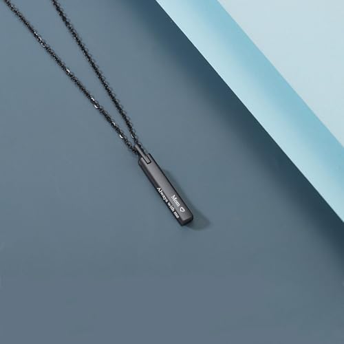 RIPFEVURN Bar Cremation Urn Necklaces for Ashes for Women Men Cube Stainless Steel Cremation Jewelry Human Ashes Holder Memorial Keepsake Pendant3