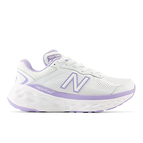 New Balance Women's Fresh Foam X 840F V1 Walking Shoe, White/Lilac Glo/White, 11 M