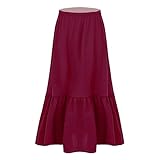 YiZYiF Mädchen Chiffon Rock Lang Ballett Maxi Rock A-Linie Hohe Taille Tanzrock Wickelrock Ballettrock für Tanz Performence Dancewear Burgundy B 164/14 Jahre