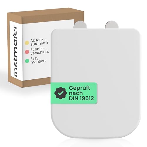 Toilettendeckel mit Absenkautomatik | Weiß | Eckig | Duroplast