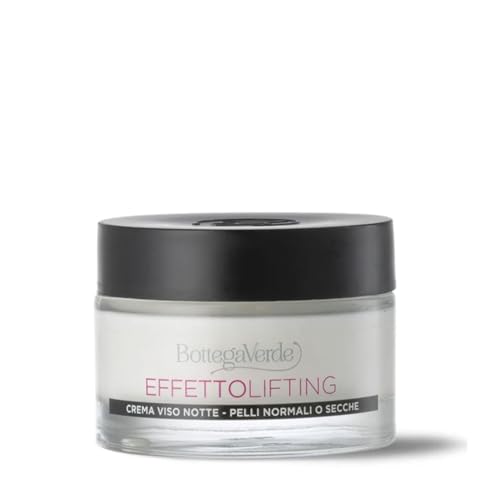 Bottega Verde - Effetto Lifting, Crema Viso Notte Antirughe e Antietà con Acido Ialuronico, 50 ml, Azione Elasticizzante, per Pelli Normali o Secche