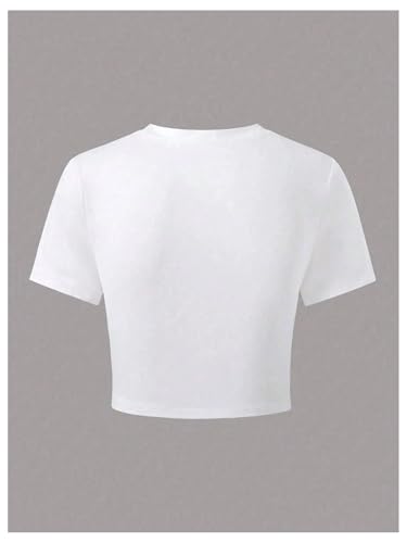 SweatyRocks Girl's Floral Graphic T Shirts Short Sleeve Crewneck Summer Tee Tops2