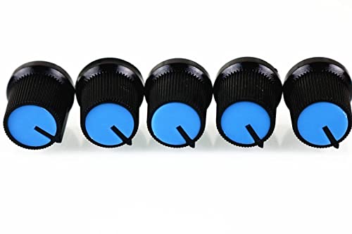 Potentiomètre bouton bleu 6mm en plastique fileté haute résistance pour montage sur panneau