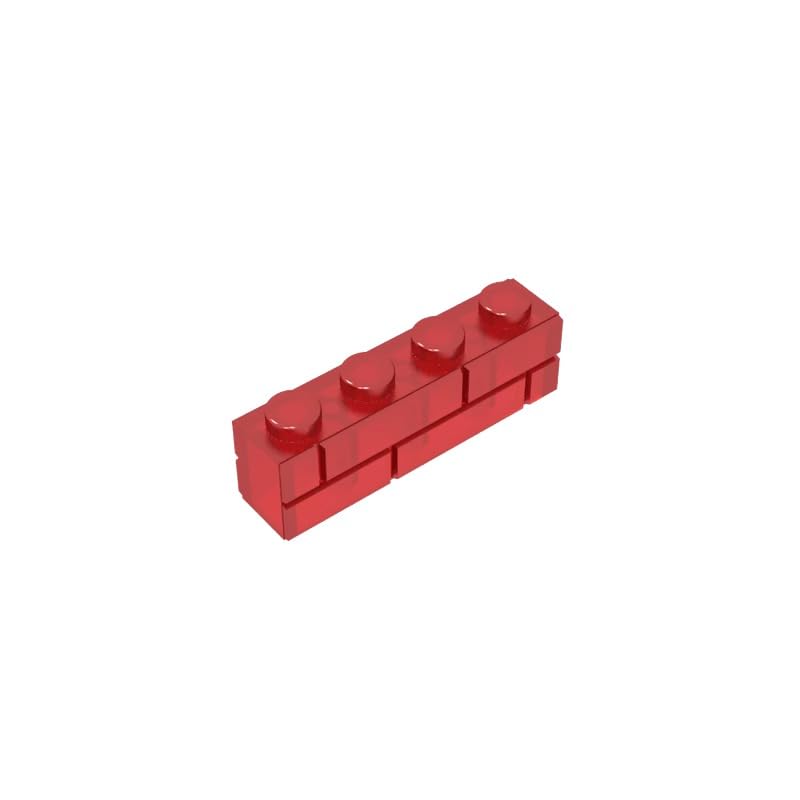 Gobricks 15533 Basic Bricks Brick Special 1x4 with Masonry Brick Profile 50 Pieces GDS-632 Compatible with Lego Building Blocks Color:Trans Red โ image 1