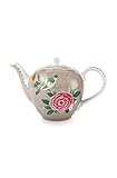 Pip Studio - Teekanne, Kanne - Blushing Birds - Porzellan - khaki - 0,75 l