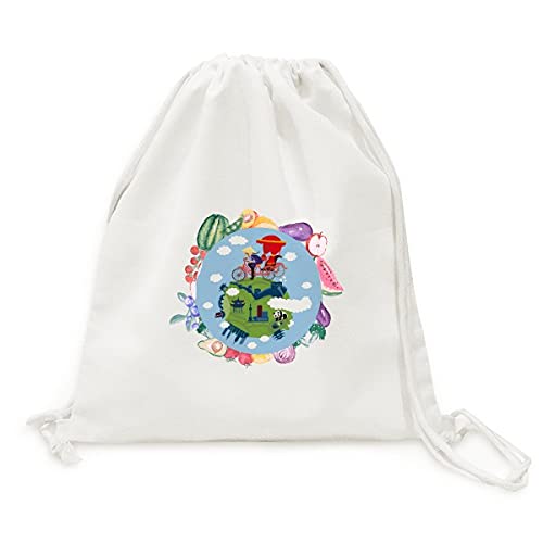 Sac en tissu pliable pour fruits et légumes motif Grande Muraille de Chine