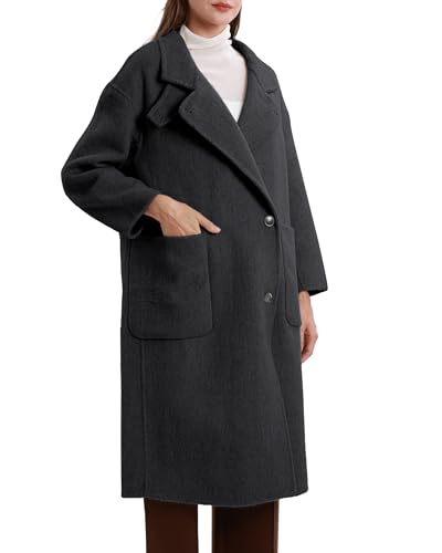 Womens Winter Wool Coat Stand Collar Single Breasted Outerwear4