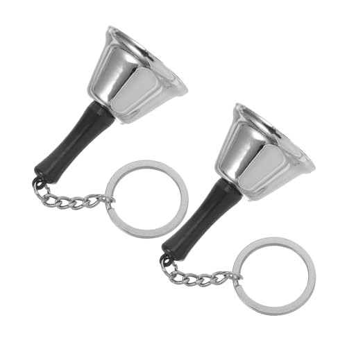 Garneck 2Pcs Metal Hand Bell Keychain for Christmas with Call Bell Function for Restaurant Service and Festive Decoration