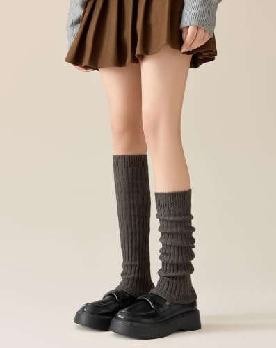 Image of Yawlsow Leg Warmers for Women Girls Y2k Knit Ruffle Leg Warmer Winter 80s with Sequins, Japanese Kawaii Harajuku Accessories