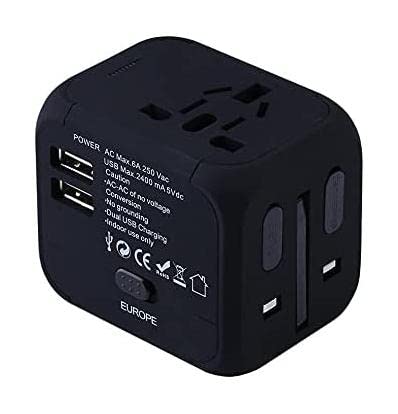 Adaptador de Corriente Universal en Todo el Mundo con Puertos de Carga USB Adaptador de Corriente Internacional Enchufe de Viaje para EU UK Us Au