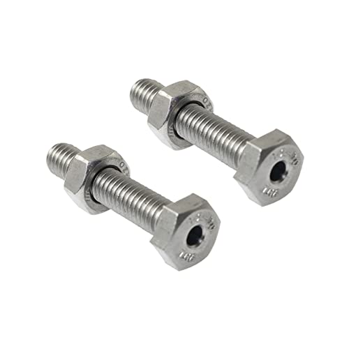Image of 2pcs Cylindrical Hollow External Hexagon Screw 304 Stainless Steel Lamp Threading Screws Through Hole Bolt M6x30