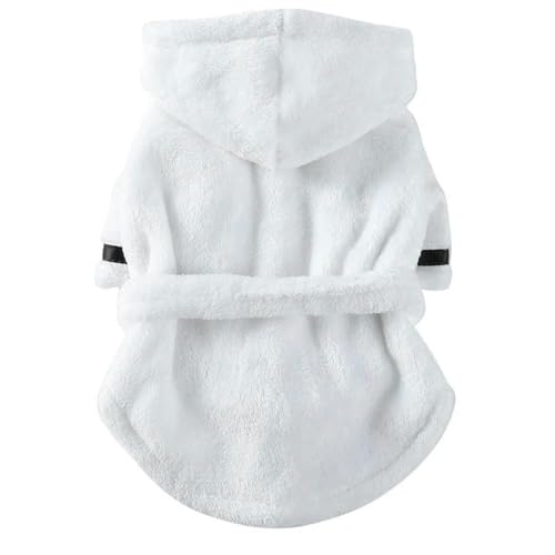 NWSDZXF Albornoz para Perro Mascotas Ropa para Perros para Perros Mascotas Suaves Ropa De Toalla De Secado De Baño para Perros De Cachorros Gatos-Blanco-Metro