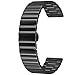 Produktbild Kai Tian Horizontale Streifen Uhrenarmband 22mm Edelstahl Metall Armband Schnellverschluss Schwarz für Damen Herren