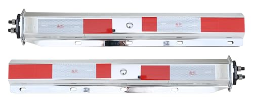 Image of Straight Mud Flap Hanger with Conspicuity Tape,1-1 /8 inch in Mounting Bolt Spacing,30 inch Length. Chromed version and Black version (chromed)