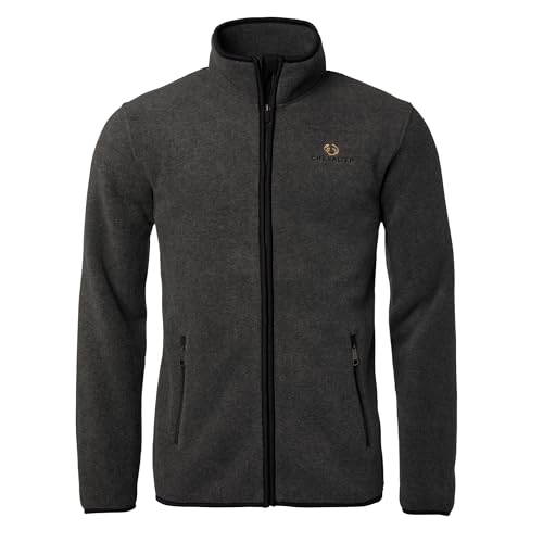 Chevalier Mainstone Fleecejacke Herren - Warme Outdoor Midlayer für Jagd Wandern Freizeit – Hoher Kragen mit Kinnschutz, Elastische Bündchen, Große Fronttaschen – Skandinavisches Design – Anthrazit
