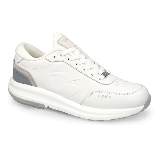 G-DEFY StarGlide Women’s Orthopedic Leather Work Shoes | Premium Walking Sneakers with VersoShock® AirCloud Sole for All-Day Comfort, Long Standing & Active Support | Free Custom Orthotic