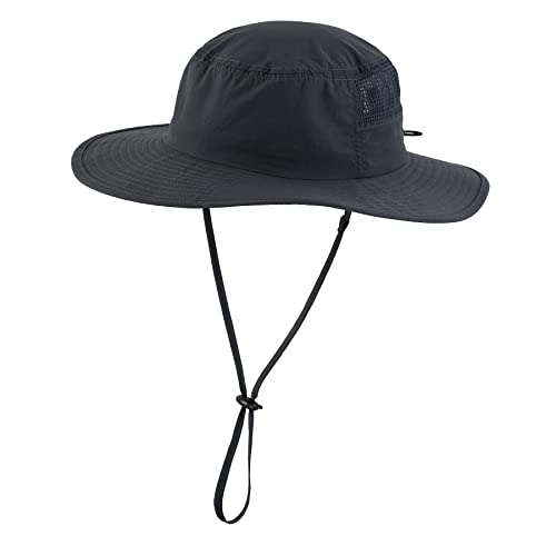 Chapeau de soleil homme grand bord chapeau de pêche respirant gris
