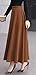 CHARTOU Women's Stretchy High Waist Woolen Flared A Line Swing Maxi Long Skirt (X-Large, Caramel)