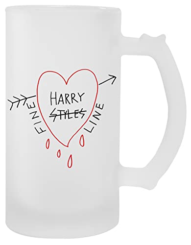 Harry Fine Line Heart Transparente Taza para Cerveza Con Mango Transparent Mug For Beer