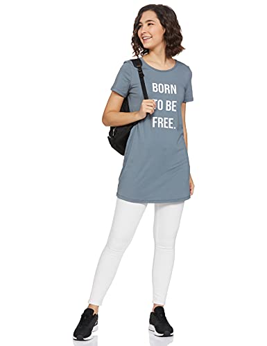 Image of Amazon Brand - Symbol Women's Cotton Stretch Half Sleeve Round Neck Regular Fit T-Shirt (Tunic Length)
