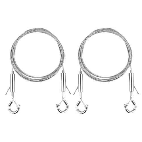 2Pcs Adjustable Picture Hanging Wires 2mx1.5mm Stainless Steel Mirror Hanging Wire Kit Heavy Duty Wire Rope for Potted Plants Chandeliers Photo Frames Lamps Billboards