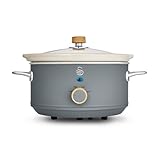 Swan SF17021GRYN Nordic Slow Cooker with 3 Temperature Settings, Keep Warm Function, 3.5L, 200W, Matte Grey