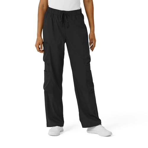 Wink Scrubs for Women Boundless Classic Wide Leg Cargo Pants with Full Drawstring and 8 Pockets