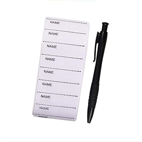 SHULLIN 200pcs Washable Name Tapes White Woven Clothing Writable Tags Name Labels with a Pen School Name Label Tapes Sew or Iron on Name Labels for School Children, Care Homes, Day Care, Nursery Cover