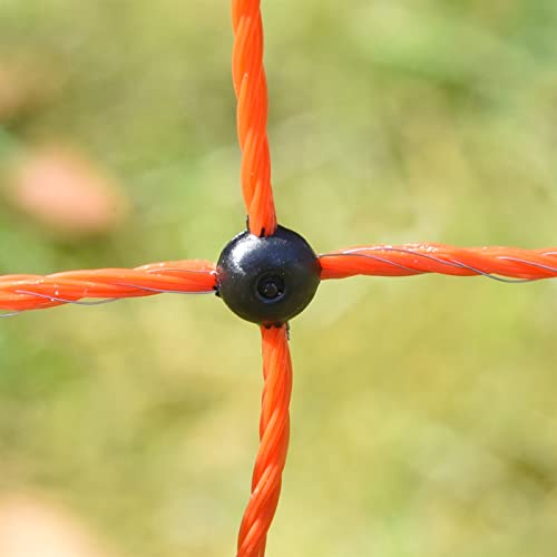 VOSS.farming Premium Schafnetz farmNET 50m 108cm Orange 2 Spitzen 14 Pfähle Schafzaun Elektronetz