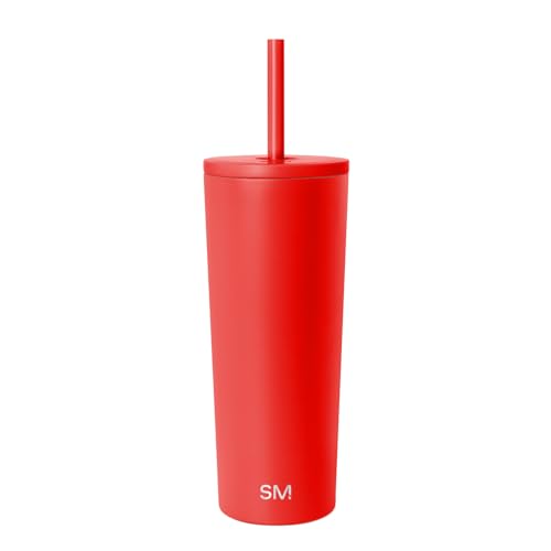 Image of Simple Modern Classic Tumbler with Straw Lid | Insulated Iced Coffee Cup Reusable Stainless Steel Water Bottle Travel Mug | Gifts for Women Men Her Him | 24oz | Saffron