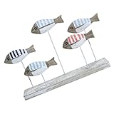 OUNONA 魚の装飾品 the office ofc the real りある 家の装飾のための家 ビーチテーマテーブル ディナーテーブルの装飾 木の魚の飾り 木製デスクトップの装飾 金属