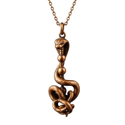Geomatria Kundalini Snake Necklace Copper – Sacred Serpent Pendant, Spiritual Awakening Jewelry, Yoga Meditation Talisman, Handmade Transformation Talisman