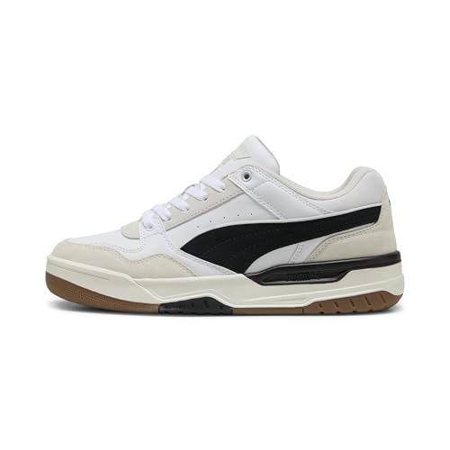 Puma Rebound Retro-Schuhe für Herren, Weiß-Schwarz-Federgrau, 10 – Ansicht 1