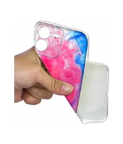 Image of Fractal Paint Design Printed Silicon Soft TPU Back Case Cover for iQOO Z9 5G, Multicolor