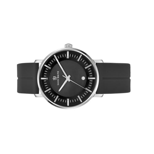 Image of SANSI MAYO Analog Watch for Men with Silicone Band | Magnetic Lock Strap | Japanese Quartz Movement | Water Resistant | Formal & Casual Wristwatch Gift