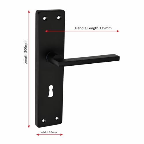 Image of Milton 8 Inch Aluminum Mortise Lock Set - MSS-2002 Black
