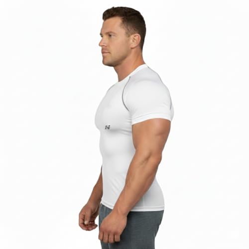 Image of NINQ Half Sleeve Compression T-Shirt - Men's Athletic & Sports Tights for Fitness